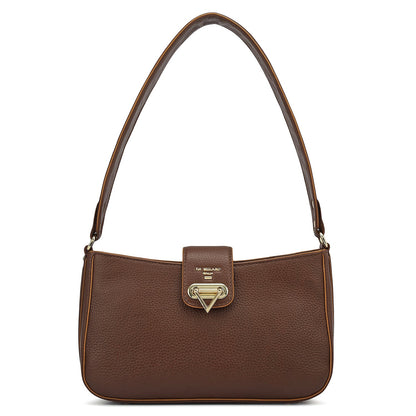Small Wax Leather Baguette - Espresso