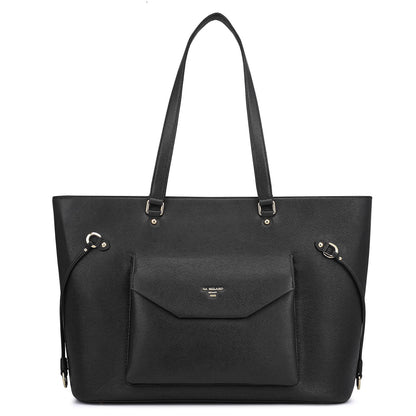 Large Franzy Leather Tote - Black