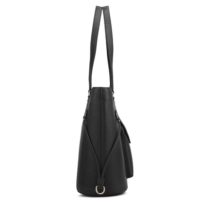 Large Franzy Leather Tote - Black