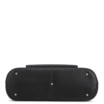 Large Franzy Leather Tote - Black