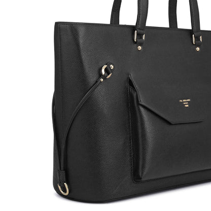 Large Franzy Leather Tote - Black