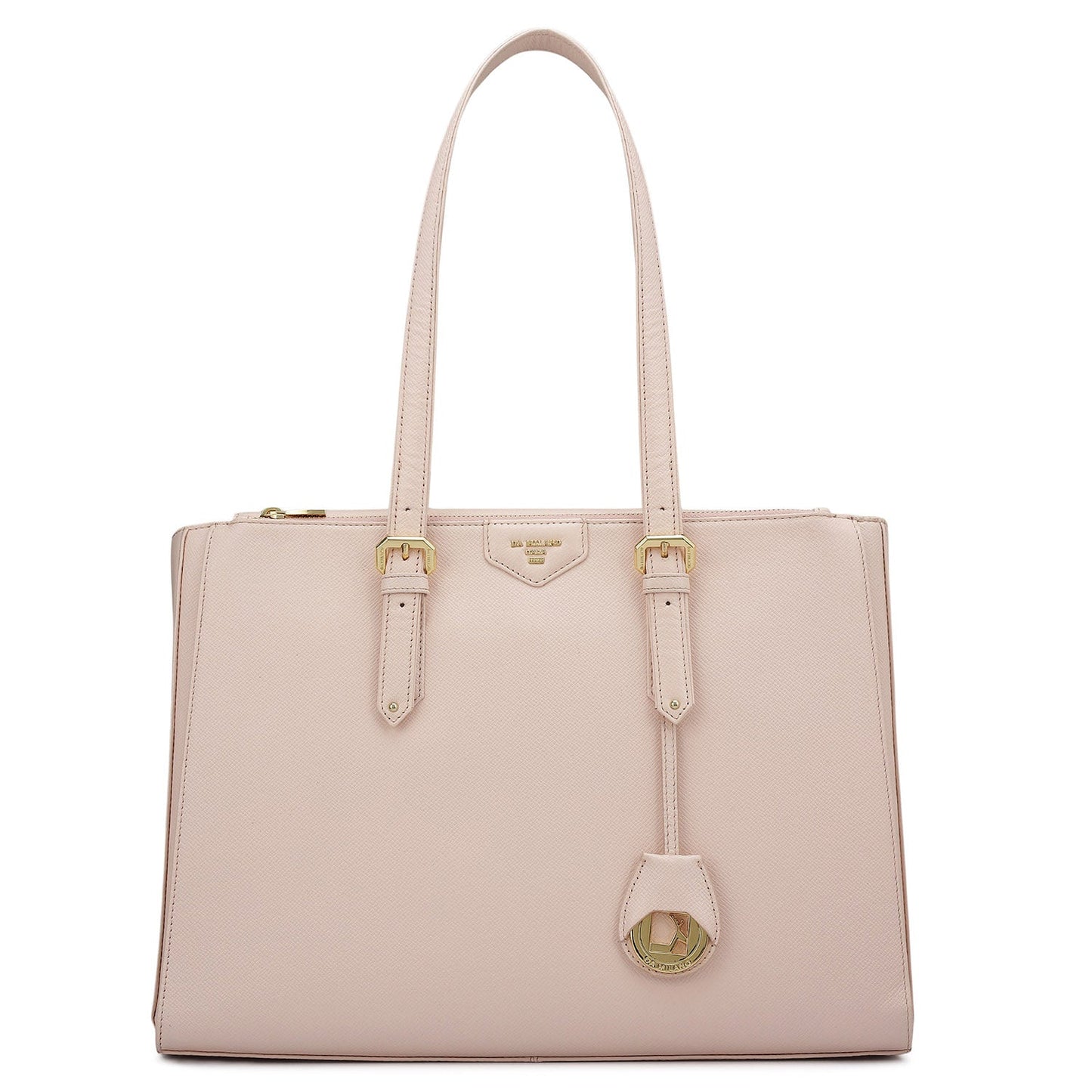 Large Franzy Leather Shoulder Bag - Blush