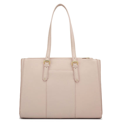 Large Franzy Leather Shoulder Bag - Blush