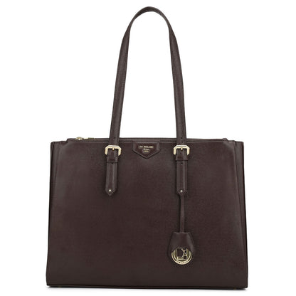 Large Franzy Leather Shoulder Bag - Chocolate