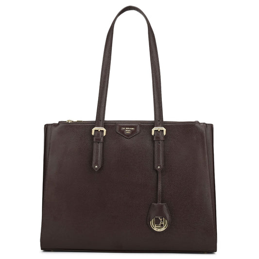 Large Franzy Leather Shoulder Bag - Chocolate