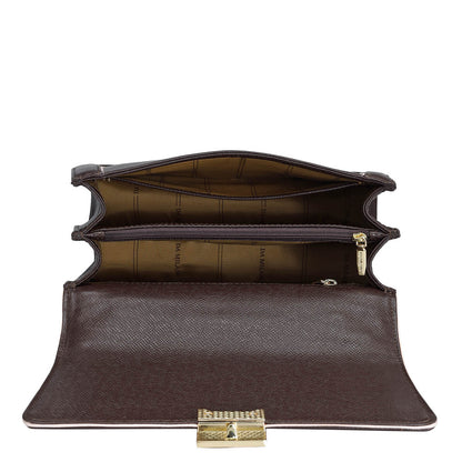 Small Franzy Leather Satchel - Chocolate