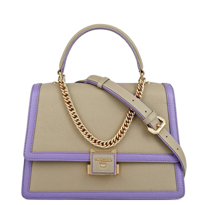 Small Franzy Leather Satchel - Chalk