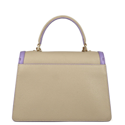 Small Franzy Leather Satchel - Chalk
