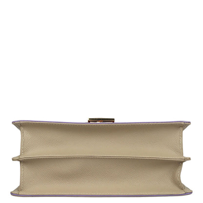 Small Franzy Leather Satchel - Chalk