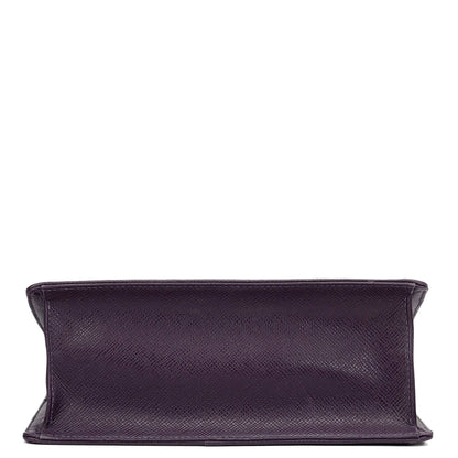 Small Croco Leather Shoulder Bag - Grapevine