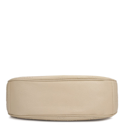 Medium Monogram Wax Leather Hobo - Dove