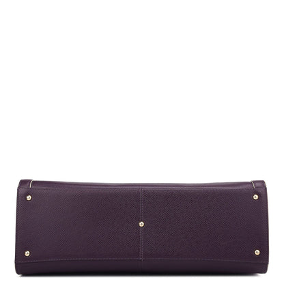 Large Franzy Leather Book Tote - Grapevine