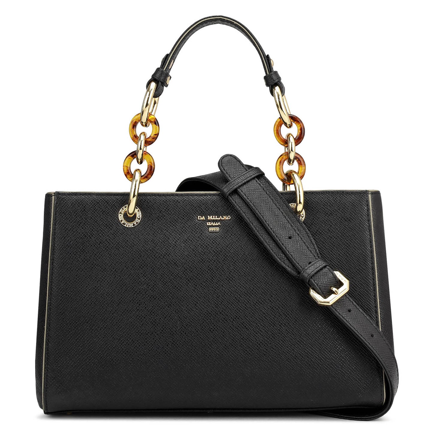 Small Franzy Leather Satchel - Black