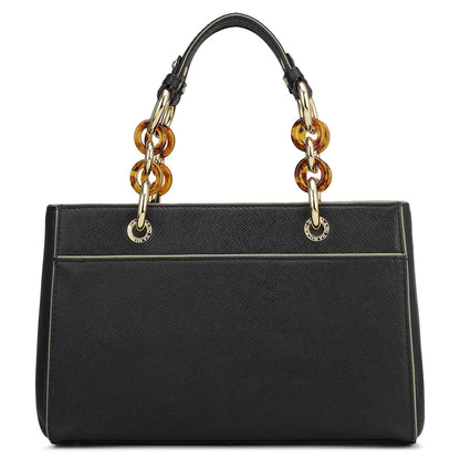 Small Franzy Leather Satchel - Black