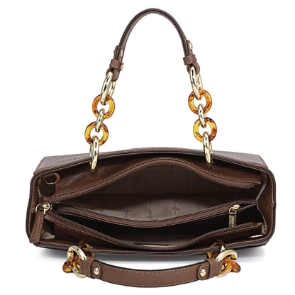 Small Franzy Leather Satchel - Date