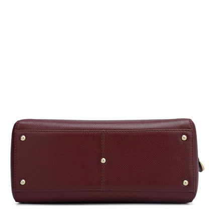 Small Franzy Leather Satchel - Blood Stone
