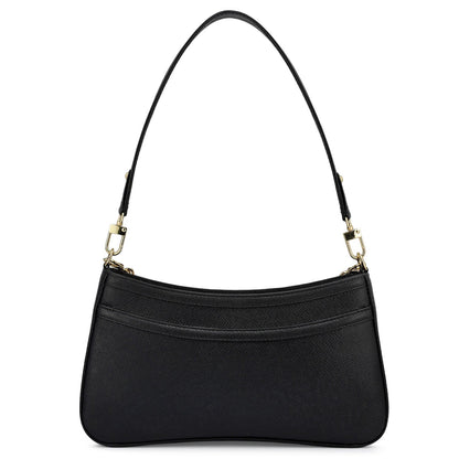 Small Franzy Leather Baguette - Black