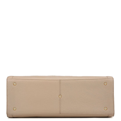 Large Monogram Wax Leather Book Tote - Dove