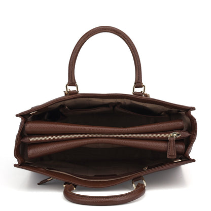 Large Monogram Wax Leather Book Tote - Espresso