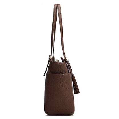 Medium Wax Leather Shoulder Bag - Espresso