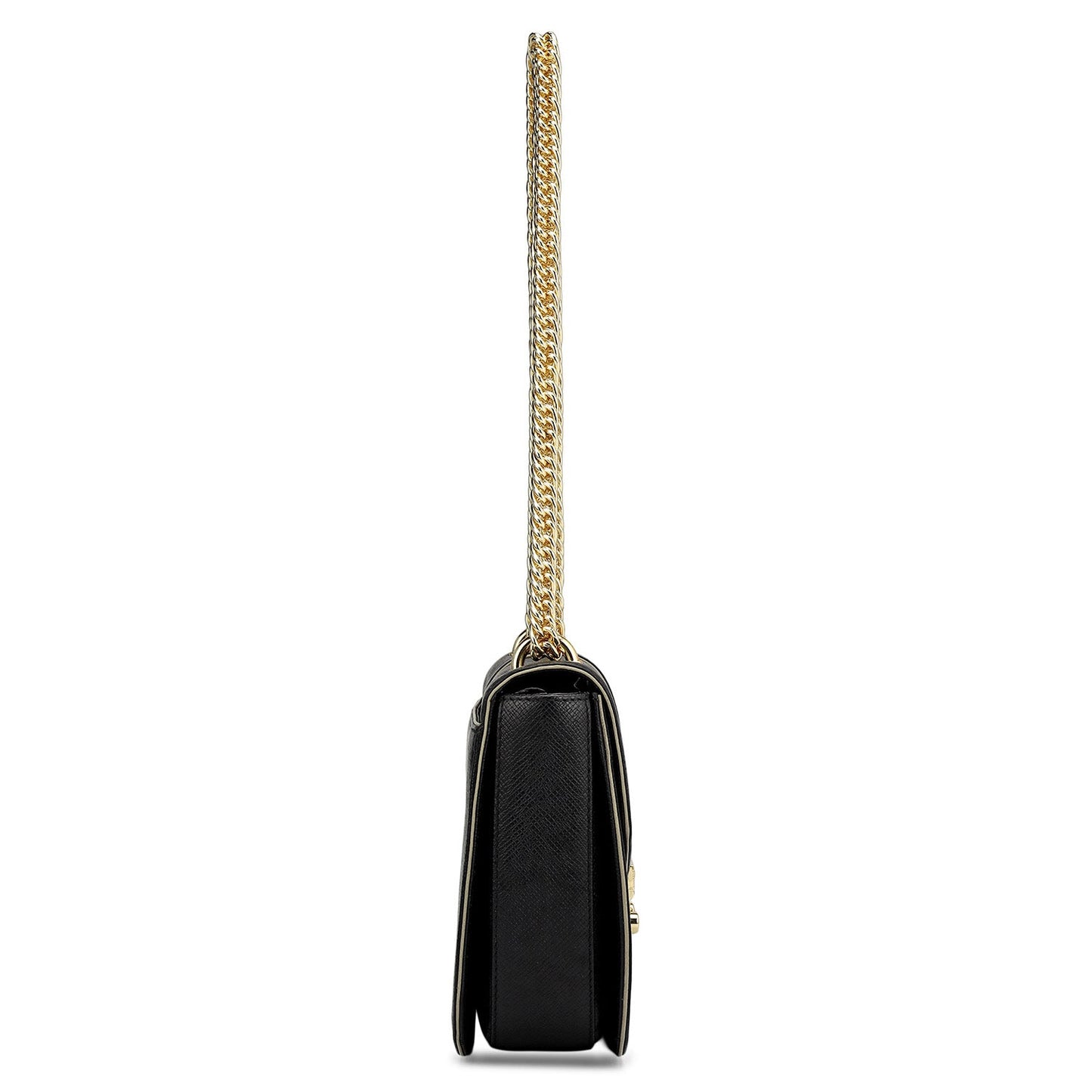 Small Franzy Leather Shoulder Bag - Black