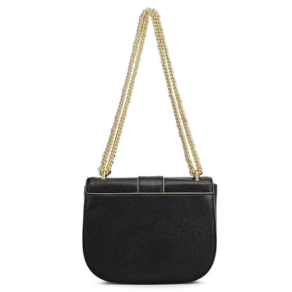 Small Franzy Leather Shoulder Bag - Black
