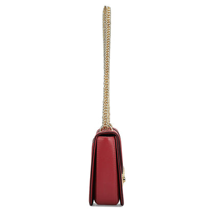 Small Franzy Leather Shoulder Bag - Plumberry