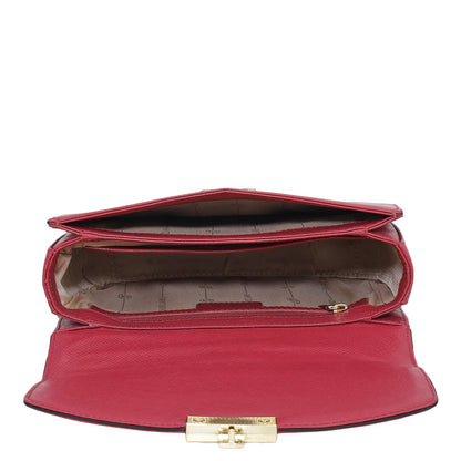 Small Franzy Leather Shoulder Bag - Plumberry