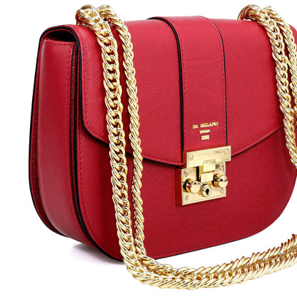 Small Franzy Leather Shoulder Bag - Plumberry