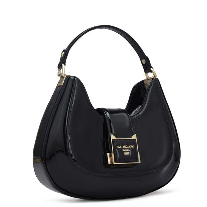 Small Patent Leather Satchel - Black