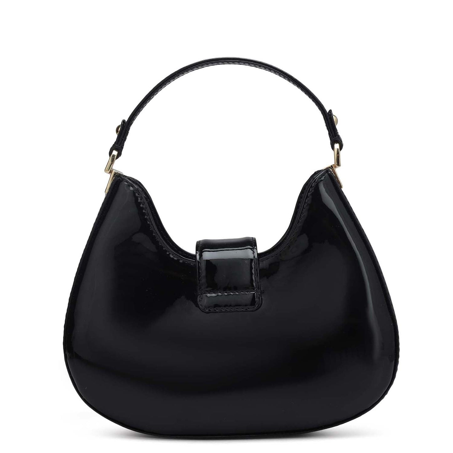 Small Patent Leather Satchel - Black