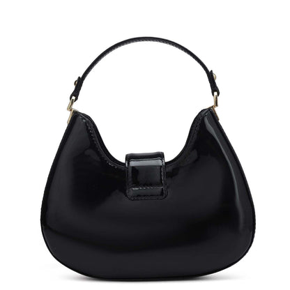 Small Patent Leather Satchel - Black