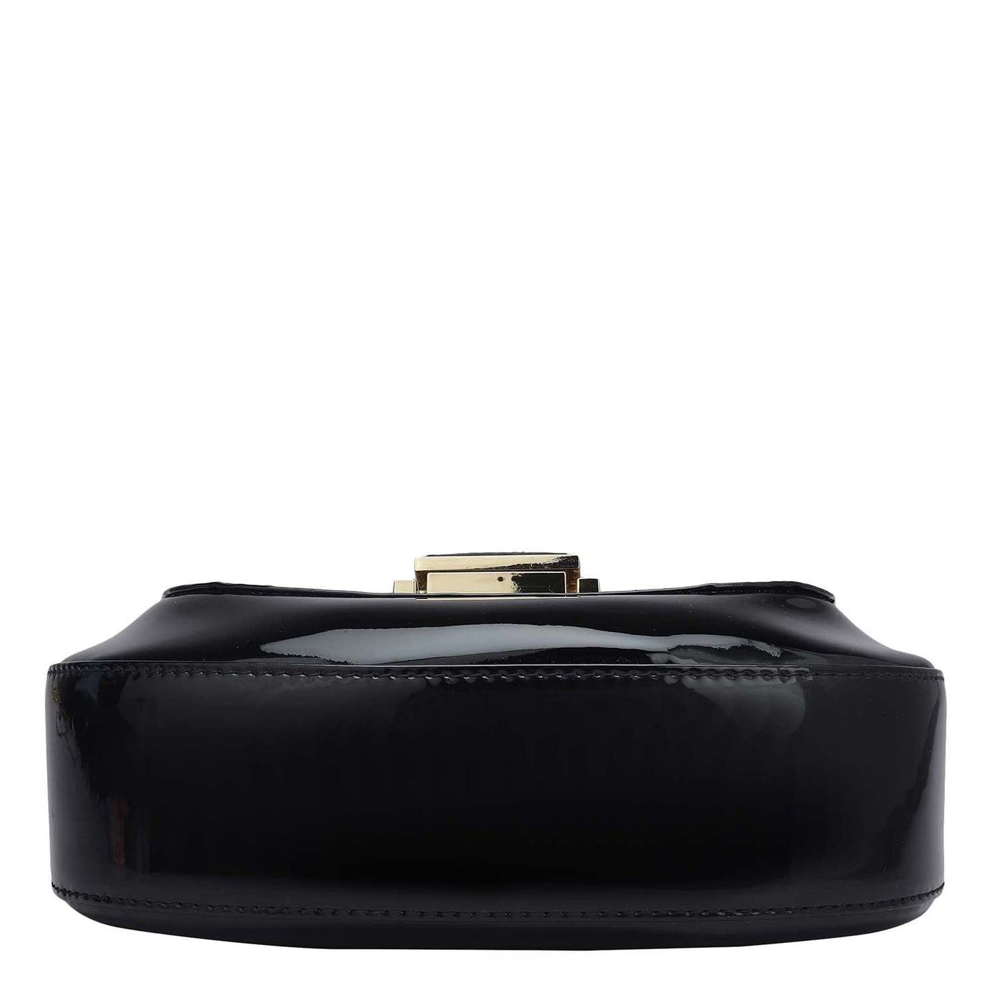 Small Patent Leather Satchel - Black