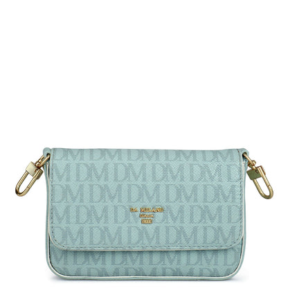 Monogram Franzy Leather Sling - Cloud Blue & White