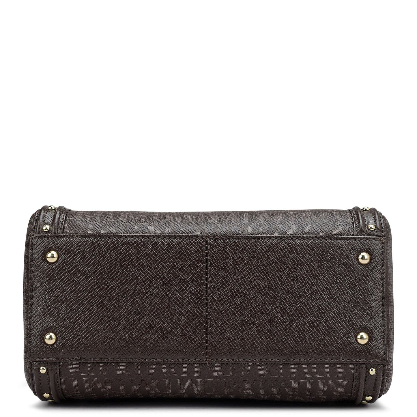 Small Monogram Leather Satchel - Chocolate