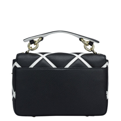 Small Quilting Wax Leather Sling - Black