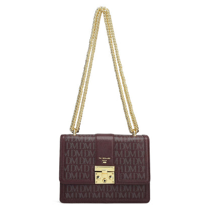 Small Monogram Franzy Leather Shoulder Bag - Wine