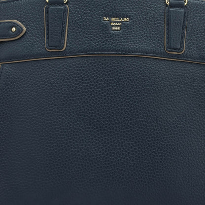 Medium Wax Leather Satchel - Navy
