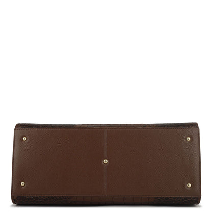Large Croco Franzy Leather Satchel - Date