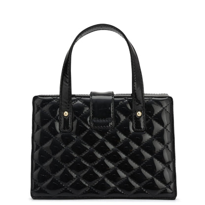 Small Patent Leather Satchel-Black