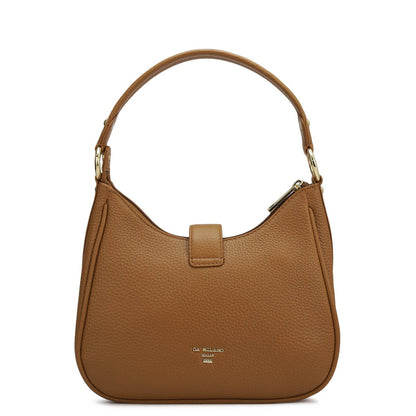 Small Wax Leather Baguette - Caramel