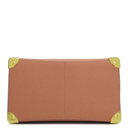 Small Wax Leather Satchel Bag - Terracotta