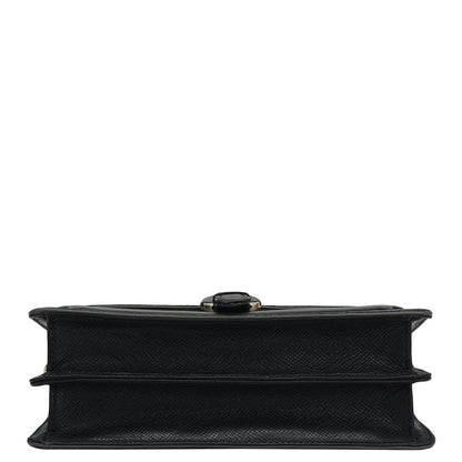 Small Monogram Plain Leather Baguette  - Black