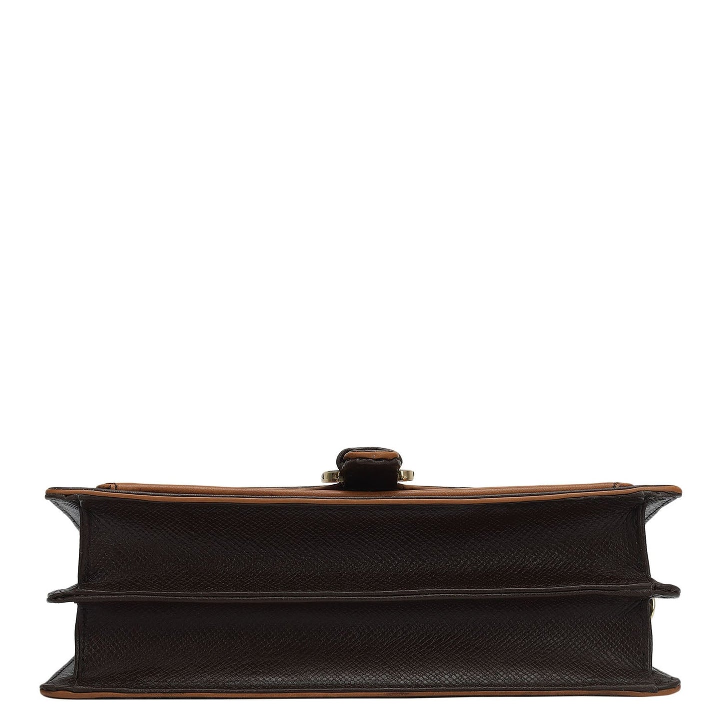 Small Monogram Plain Leather Baguette  - Chocolate