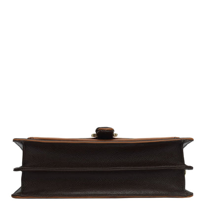 Small Monogram Plain Leather Baguette  - Chocolate