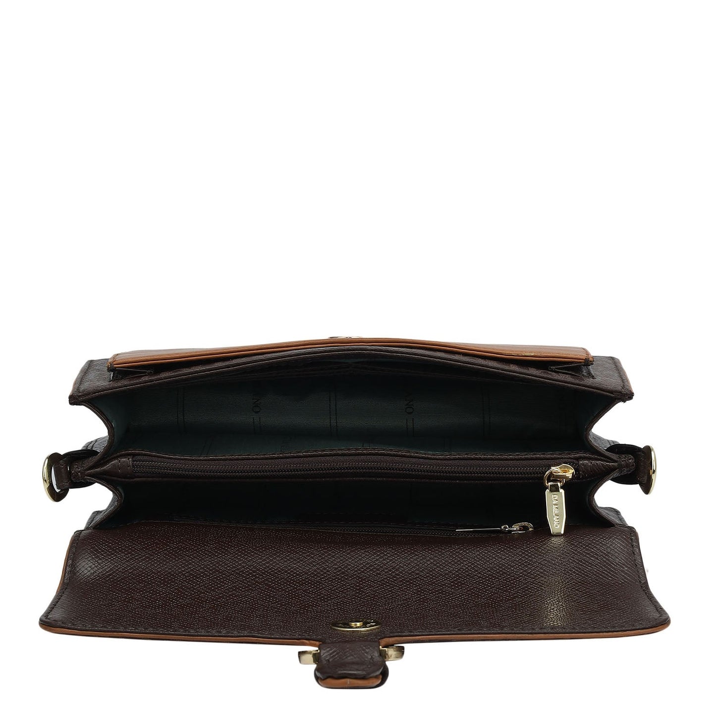 Small Monogram Plain Leather Baguette  - Chocolate