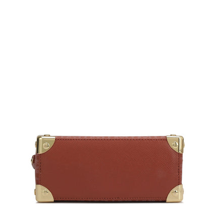 Small Monogram Leather Satchel - Brick