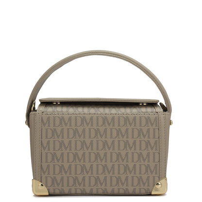 Small Monogram Leather Satchel - Chalk