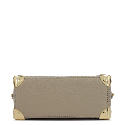 Small Monogram Leather Satchel - Chalk