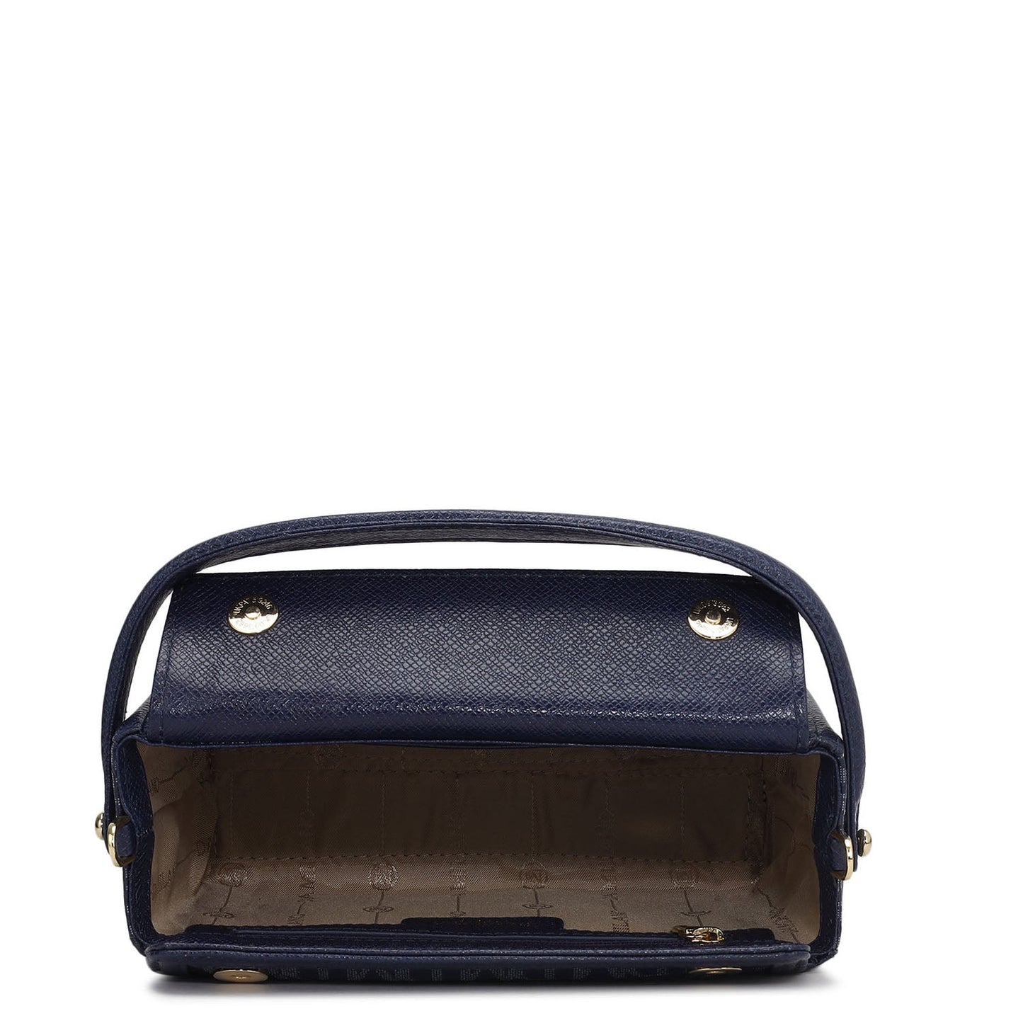 Small Monogram Leather Satchel - Ink Blue